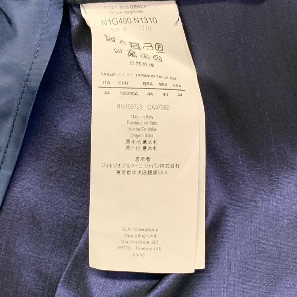 EMPORIO ARMANI Size 34 Regular Metallic Blue Silk Blend Shantung Sport Coat - Picture 7 of 8